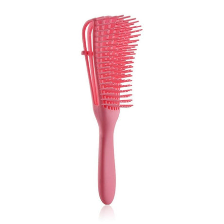 Adjustable 8-Claw Detangler Hair Brush, Hollow Curved Vent Brush for Wet and Dry Hair Styling and Massage—Pink