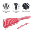 Adjustable 8-Claw Detangler Hair Brush, Hollow Curved Vent Brush for Wet and Dry Hair Styling and Massage—Pink