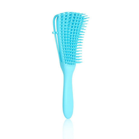 Adjustable 8-Claw Detangler Hair Brush, Hollow Curved Vent Brush for Wet and Dry Hair Styling and Massage - Blue