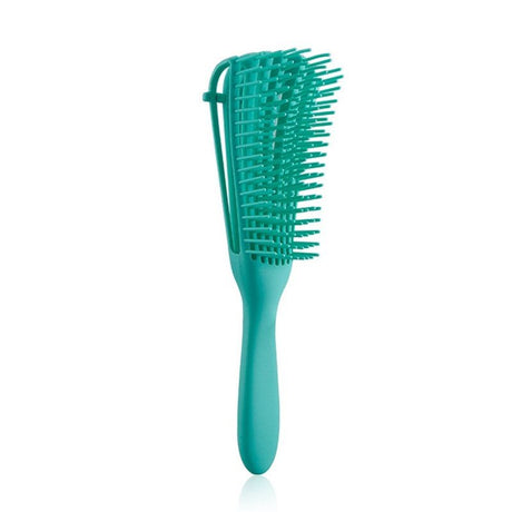Adjustable 8-Claw Detangler Hair Brush, Hollow Curved Vent Brush for Wet and Dry Hair Styling and Massage - Green