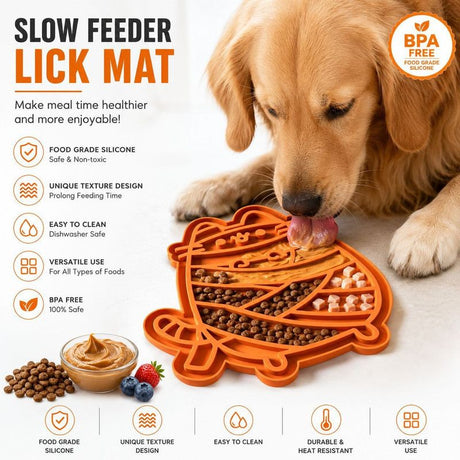 Cartoon Cat Shape Silicone Pet Slow Feeder Lick Mat, Anti-Choke Lick Pad for Dogs & Cats