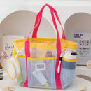 Multi-Pocket Mesh Beach Swim Bag, Dry/Wet Separation, Large Capacity Gym Tote with Bonus Mini Round Mesh Pouch—Yellow