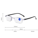 Rimless Diamond-Cut Anti-Blue-Light Reading Glasses +1.00 Diopter, Unisex, 2-Pack (Same Prescription) with 2 Clear Plastic Cases