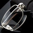 +2.50 Diopter Metal Portable Foldable Anti-Blue Light Reading Glasses, Lightweight Compact Readers for Seniors - Silver