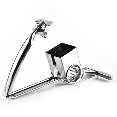 Stainless Steel Rotary Cheese Grater, Multi-Purpose Hand Crank Vegetable Ginger Shredder, Kitchen Tool