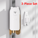 Cute Bear Door Pinch Guard, Baby Safety Door Stopper, No-Drill Door Clip, 3-Pack—White
