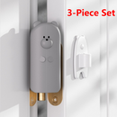 Cute Bear Door Pinch Guard, Baby Safety Door Stopper, No-Drill Door Clip, 3-Pack—Gray