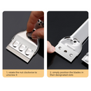 Stainless Steel Multi-Functional Cleaning Scraper, Glue & Stain Remover for Glass Tile, with 5 Replacement Blades