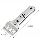 Stainless Steel Multi-Functional Cleaning Scraper, Glue & Stain Remover for Glass Tile, with 5 Replacement Blades