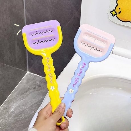 Multi-Functional Toilet Gap Cleaning Scraper, Long-Handled, Hands-Free Bathroom Hard-to-Reach Corner Cleaner, Clamp Cleaning Tool—Yellow