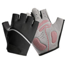 Black Size L - One Pair - Breathable Mesh Half-Finger Sports Gloves, Non-Slip Silicone Shock-Absorbing Gloves for Cycling and Fitness
