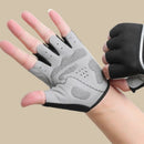 Black Size L - One Pair - Breathable Mesh Half-Finger Sports Gloves, Non-Slip Silicone Shock-Absorbing Gloves for Cycling and Fitness