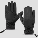 Winter Fleece-Lined Touchscreen Gloves, Windproof, Water-Resistant, Anti-Slip Thermal Gloves for Cycling and Driving, Unisex, One Pair—Black (One Size Fits All)
