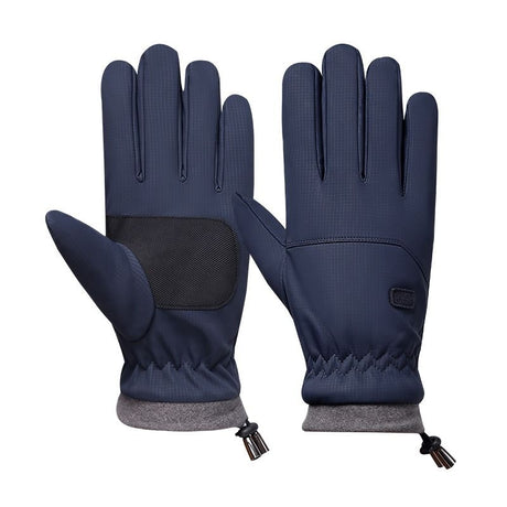 Winter Fleece-Lined Touchscreen Gloves, Windproof, Water-Resistant, Anti-Slip Thermal Gloves for Cycling and Driving, Unisex, One Pair—Blue (One Size Fits All)