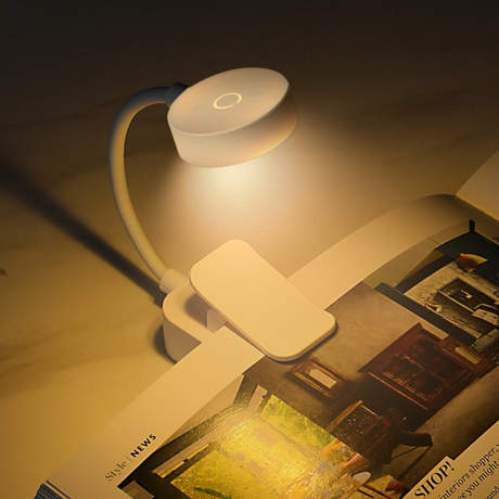 USB Rechargeable 3 Color Temperature Mini Clip Book Light, Portable LED Eye-Care Reading Lamp for Dorm & Bedside