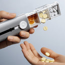 Slide-out 3-Compartment Portable Pill Case, Travel Transparent Separate Grid Medicine Storage Box—Gray