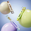 Slide-out 3-Compartment Portable Pill Case, Travel Transparent Separate Grid Medicine Storage Box—Gray