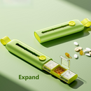 Slide-out 3-Compartment Portable Pill Case, Travel Transparent Separate Grid Medicine Storage Box - Green