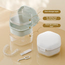 3-Layer Drainable Retainer Storage Case, Portable Invisible Braces & Denture Soaking Cleaning Box - Orange