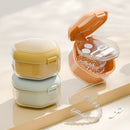 3-Layer Drainable Retainer Storage Case, Portable Invisible Braces & Denture Soaking Cleaning Box - Orange