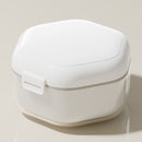 3-Layer Drainable Retainer Storage Case, Portable Invisible Braces & Denture Soaking Cleaning Box - White