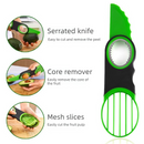3-in-1 Avocado Slicer and Cutter, Multi-Functional Avocado Pitter & Slicing Tool for Fruit Prep—Green