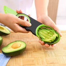 3-in-1 Avocado Slicer and Cutter, Multi-Functional Avocado Pitter & Slicing Tool for Fruit Prep—Green