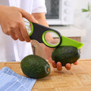 3-in-1 Avocado Slicer and Cutter, Multi-Functional Avocado Pitter & Slicing Tool for Fruit Prep—Green