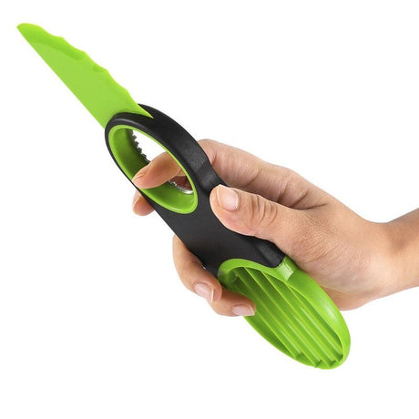 3-in-1 Avocado Slicer and Cutter, Multi-Functional Avocado Pitter & Slicing Tool for Fruit Prep—Green