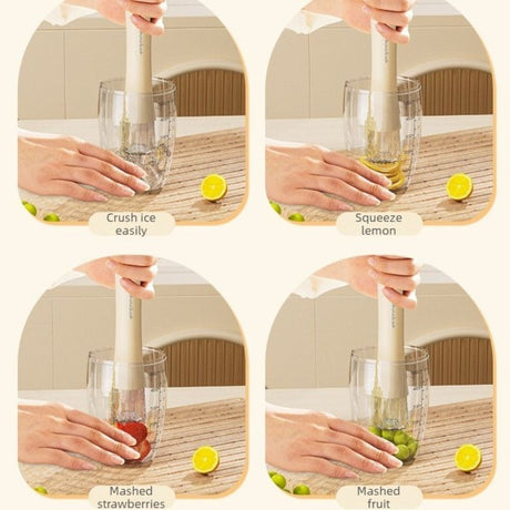 Ice Muddler, Fruit Crushing Muddler for Homemade Milk Tea & Lemon Drinks—Green