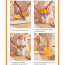 Wheat Straw Portable Manual Juicer, Mini Hand Press Fruit Squeezer for Oranges, Lemons, and Pomegranates—Beige