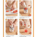 Wheat Straw Portable Manual Juicer, Mini Hand Press Fruit Squeezer for Oranges, Lemons, and Pomegranates—Beige