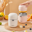 Wheat Straw Portable Manual Juicer, Mini Hand Press Fruit Squeezer for Oranges, Lemons, and Pomegranates—Beige