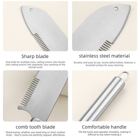 Stainless Steel Multi Scallion Slicer, Kitchen Scallion Shredding Cutter Vegetable Cutting Tool