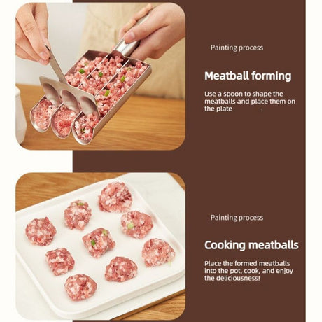 304 Stainless Steel Meatball Maker,  Paste Rice Ball Mold with Scoop for the Kitchen—Single Tube