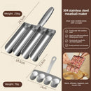 304 Stainless Steel Meatball Maker, Multi-size Paste Rice Ball Mold with Scoop for the Kitchen—Four Tubes