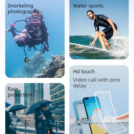 Single-Hand Selfie Phone Waterproof Pouch, High-Sensitivity Touch Screen, for Snorkeling and Surfing—Green