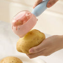 Storage-Type Vegetable Peeler, One-Button Pop-Up to Prevent Peel Splashing, Stainless Steel Fruit Peeling Tool—Yellow