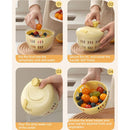 Hand-Crank Fruit & Vegetable Spinner, Manual Salad Dryer, Kitchen Washing and Draining Basket—Pink