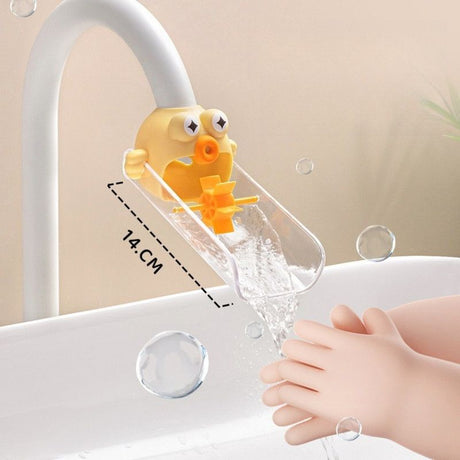 Cartoon Faucet Extender for Kids with Anti-Splash Water Guide—Purple