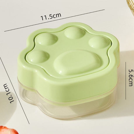Ice Cube Tray Easy-Release Ice Maker Mold with Lid, Cat Paw Shape—Green