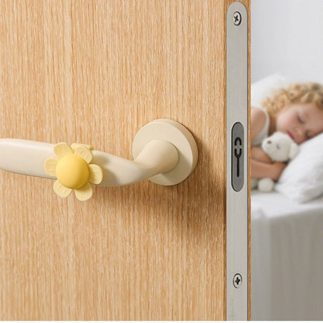 flower Door Handle Bumper Silicone Anti-Collision Door Stopper—Green