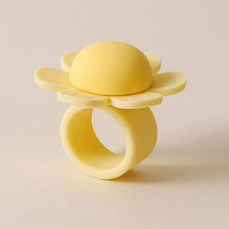 flower Door Handle Bumper Silicone Anti-Collision Door Stopper—Yellow