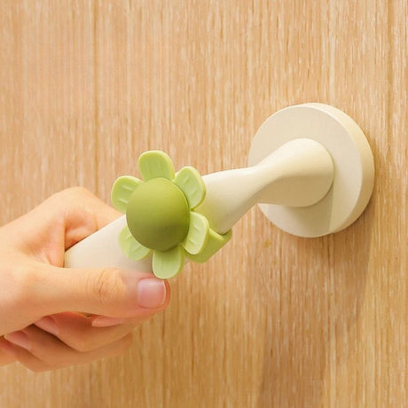 flower Door Handle Bumper Silicone Anti-Collision Door Stopper—Yellow