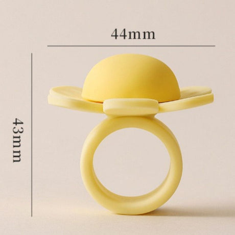 flower Door Handle Bumper Silicone Anti-Collision Door Stopper—Yellow