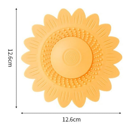 Sunflower Silicone Floor Drain Mat, Anti-Odor, Insect-Proof Sewer Sealing Cover—Blue