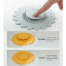 Sunflower Silicone Floor Drain Mat, Anti-Odor, Insect-Proof Sewer Sealing Cover—Green