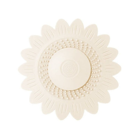 Sunflower Silicone Floor Drain Mat, Anti-Odor, Insect-Proof Sewer Sealing Cover—White