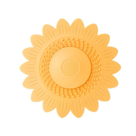 Sunflower Silicone Floor Drain Mat, Anti-Odor, Insect-Proof Sewer Sealing Cover—Yellow