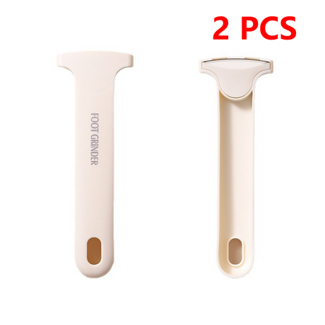 2-Piece Home Foot Pedicure Set, Dead Skin and Callus Shaver, Heel File and Remover—Beige